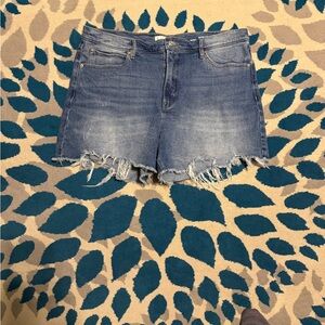 Nicole Miller New York Nomad High Rise Distressed Denim Shorts.  Women’s size 14
